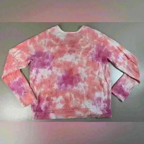 Sundry Sweatshirt Pink Tie Dye LS Pullover Jersey Top Size 3 Large Made in USA - Picture 2 of 8